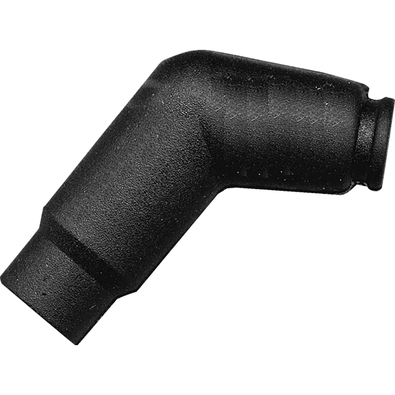 K&S 120° Elbow Resistor Cover, 14mm thread, terminal stud, black plastic