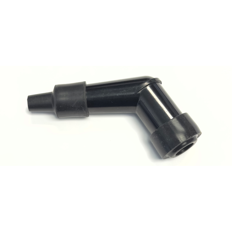 K&S 120° Elbow Resistor Cover, 14mm thread, terminal stud, black plastic