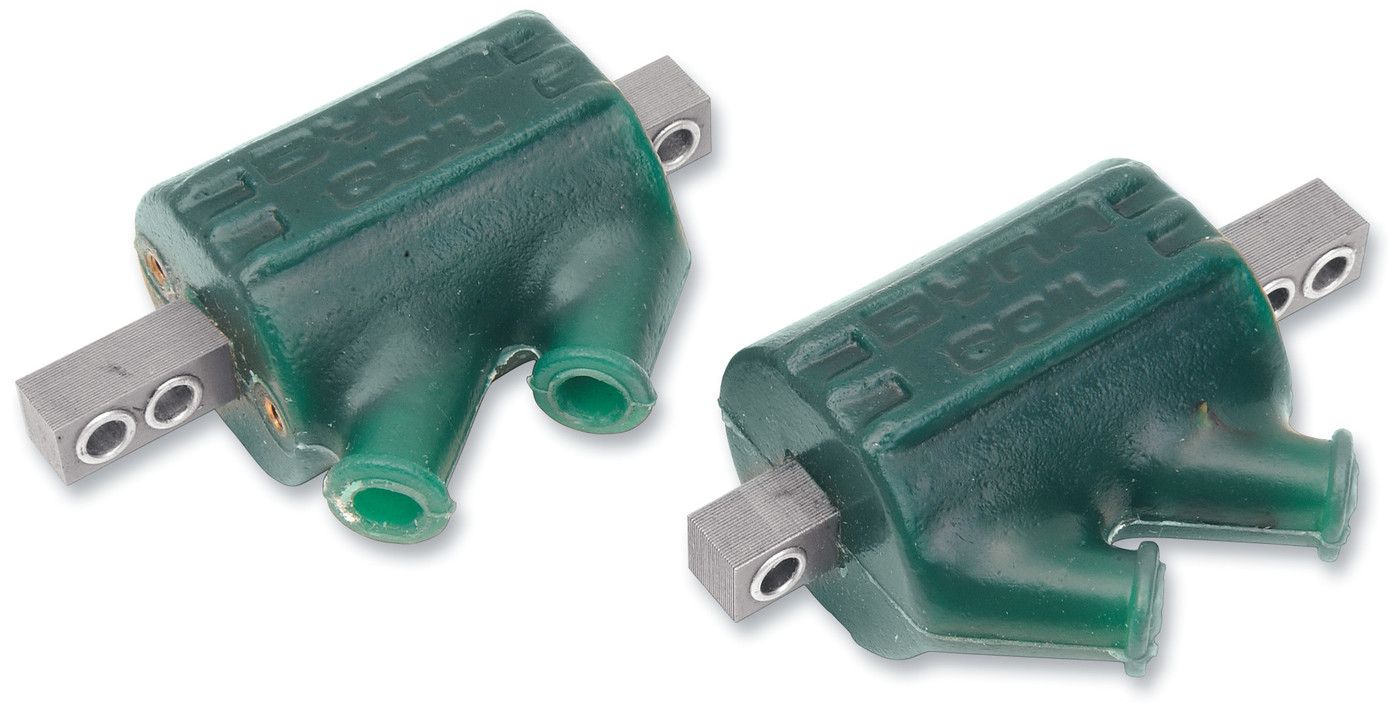 3.0-Ohm 12V Angled Dual Output Dyna Coil (Green)