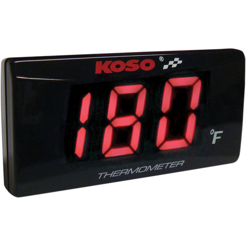 Super Slim Water Temperature Gauge, Red Digits