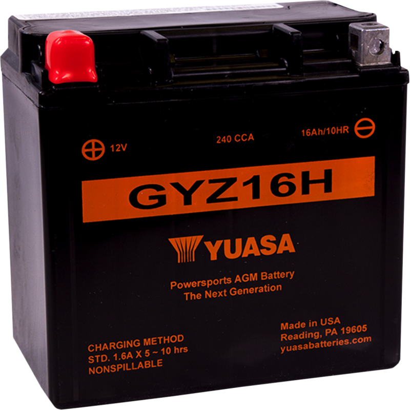 Yuasa GYZ Factory-Activated AGM Battery GYZ16H