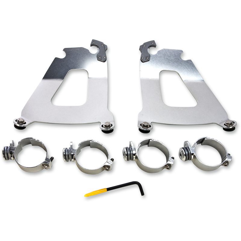 Trigger-Lock Mounting Kit Polished for Honda VTX1800 02-08 (exposed forks)