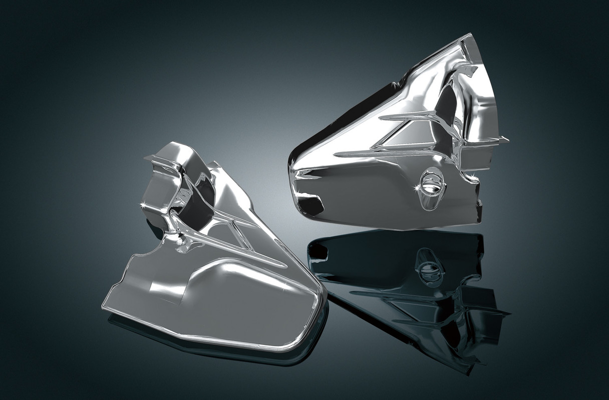 Kuryakyn Louvered Chrome Transmission Covers for Honda GL1800 Gold Wing & F6B