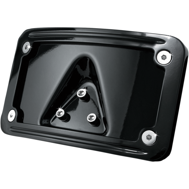 Curved Laydown License Plate Mount - Gloss Black