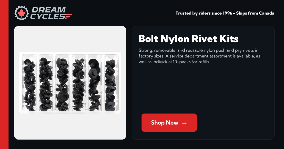 Bolt Nylon Rivet Kits [Bolt Nylon Rivet Kits] - $27.95 : Dream Cycles