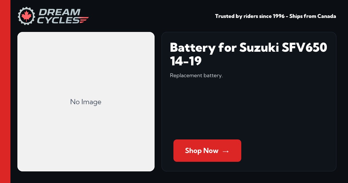 Battery for Suzuki SFV650 14-19 [TT12A-BS] - $0.00 : Dream Cycles